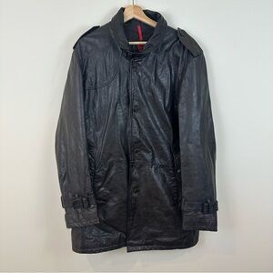 Strellson | Dark Brown/ Black Leather Military Field Jacket